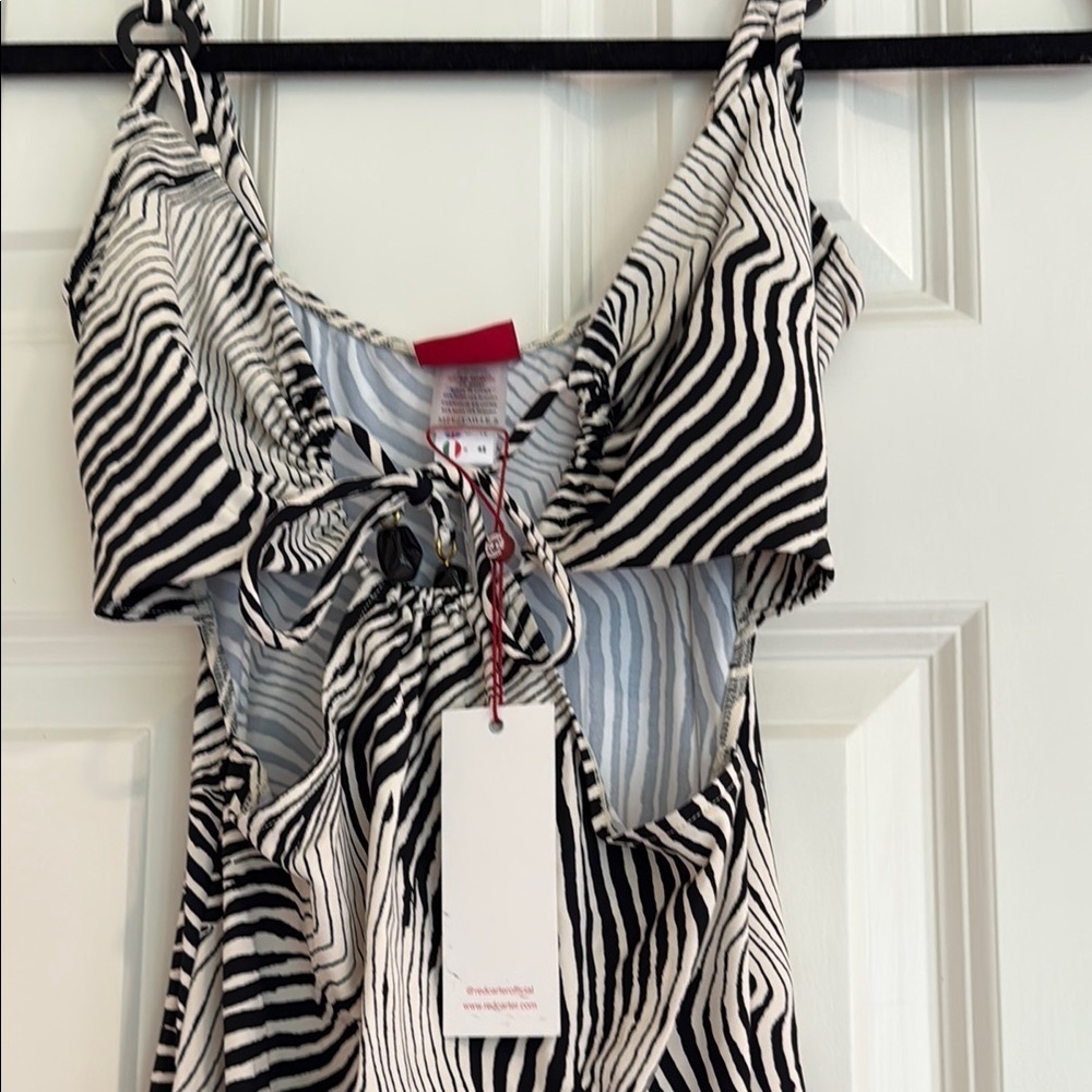 NWT Red Carter Black and White Palm Print Swim Coverup sz 6 - Picture 8 of 8